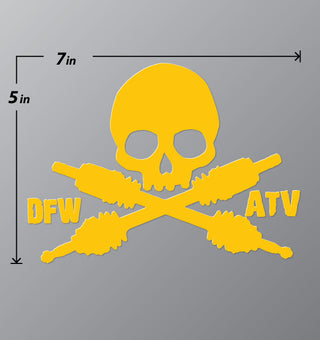 Buy yellow DFW ATV STICKER 4&quot; or 6&quot;