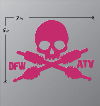 Buy bright-pink DFW ATV STICKER 4&quot; or 6&quot;