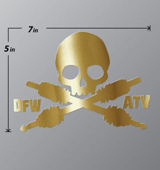 Buy gold-mettalic DFW ATV STICKER 4&quot; or 6&quot;