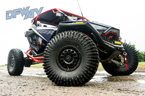 Polaris RZR Pro R - Red Cage and Black Roof with DFW ATV Rock Sliders