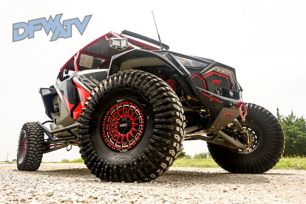 Polaris RZR Turbo R 4 - Red Cage with Gray Roof, Rock Sliders, Stereo and More