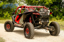 Polaris RZR Turbo R 4 - Red Cage with Gray Roof, Rock Sliders, Stereo and More