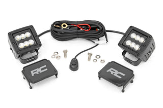 Rough Country 2-INCH SQUARE CREE LED LIGHTS - (PAIR | BLACK SERIES)