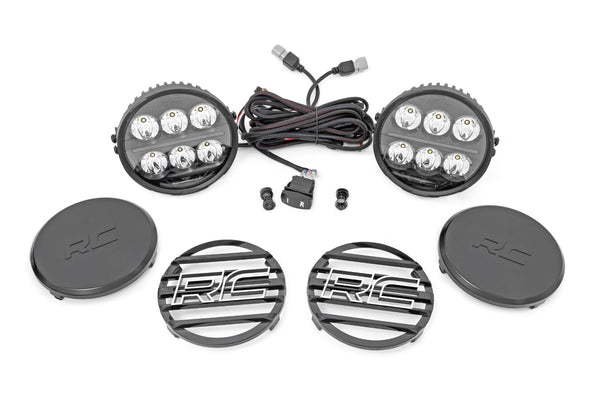 Rough Country BLACK SERIES LED LIGHT PAIR | AMBER DRL | 6.5 INCH | ROUND