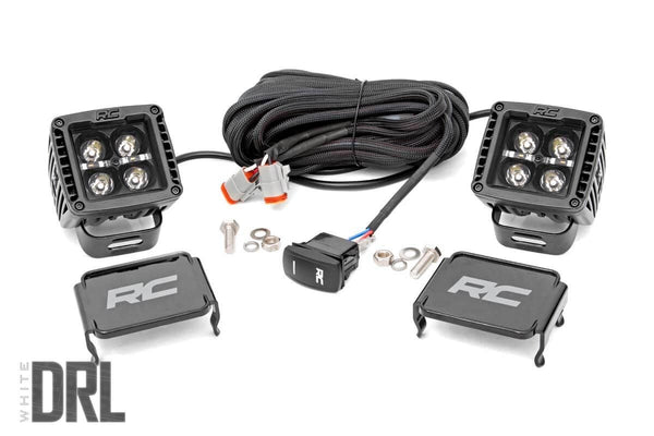 Rough Country BLACK SERIES LED LIGHT PAIR | 2 INCH | WHITE DRL