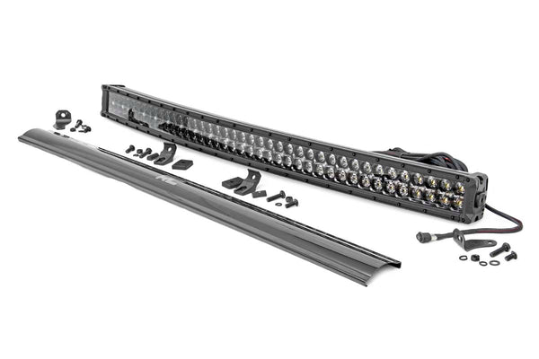 Rough Country BLACK SERIES LED | 40 INCH LIGHT| CURVED DUAL ROW | WHITE DRL