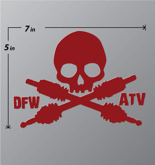 Buy dark-red DFW ATV STICKER 4&quot; or 6&quot;