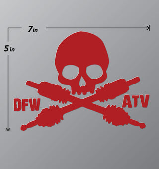 Buy red DFW ATV STICKER 4&quot; or 6&quot;
