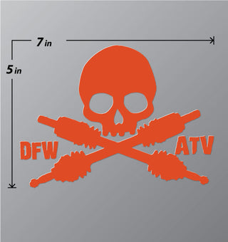 Buy orange DFW ATV STICKER 4&quot; or 6&quot;