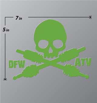 Buy lime-tree-green DFW ATV STICKER 4&quot; or 6&quot;