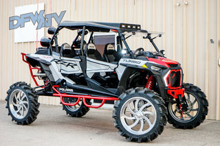 Polaris RZR XP 4 Turbo - Red Bumper Tie-In and Tree Kickers with Stereo