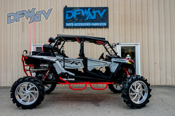 Polaris RZR XP 4 Turbo - Red Bumper Tie-In and Tree Kickers with Stereo