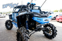 Polaris RZR XP 4 Turbo  - Black Cage with Blue Bumpers and Tree Kickers - October2020