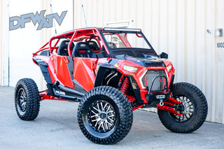 Polaris RZR Turbo S 4 - Red Cage and Black Stereo Top