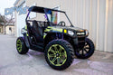 Polaris RZR 170 - Lime Wheels with Rock lights and Whips