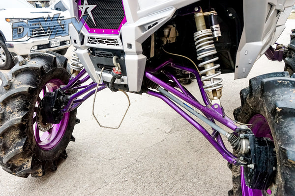 Polaris RZR Trail S 4 - Silver Cage and Purple Wheels