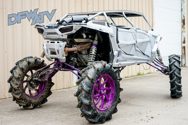 Polaris RZR Trail S 4 - Silver Cage and Purple Wheels