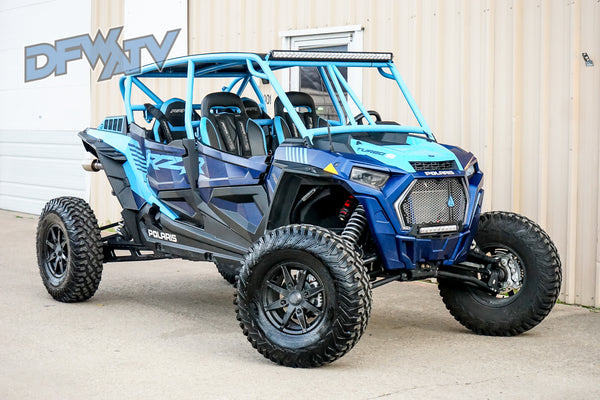 Polaris RZR Turbo S 4 - Blue Cage and Black Roof