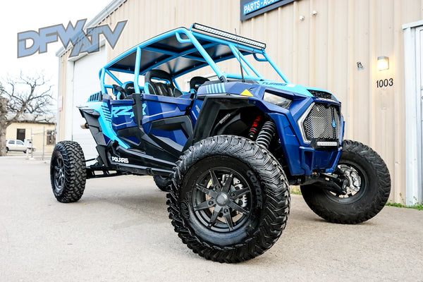 Polaris RZR Turbo S 4 - Blue Cage and Black Roof