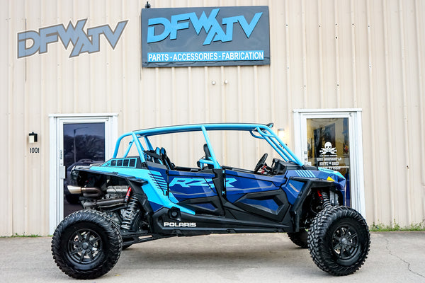 Polaris RZR Turbo S 4 - Blue Cage and Black Roof