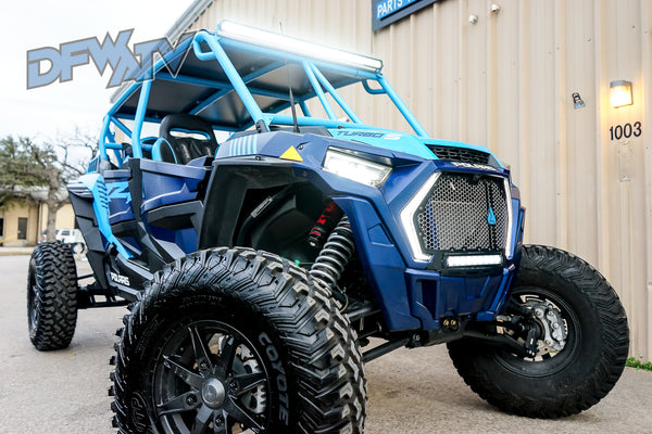 Polaris RZR Turbo S 4 - Blue Cage and Black Roof