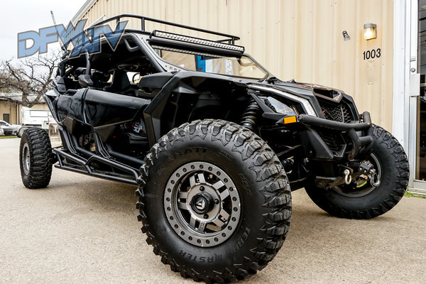Can-Am Maverick X3 Max - Black Cage and Roof Rack with Gray Roof and Windshield