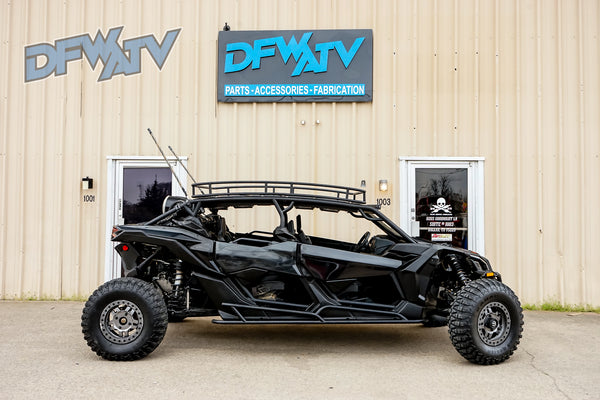 Can-Am Maverick X3 Max - Black Cage and Roof Rack with Gray Roof and Windshield