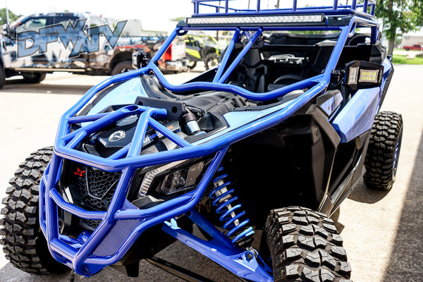 Can-Am Maverick X3 - Blue Exo Cage with Roof Rack and Black Roof