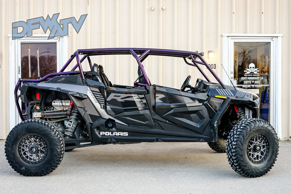Polaris RZR Turbo S 4 - Purple Cage and Rear Bumper with Black Roof