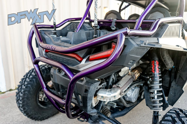 Polaris RZR Turbo S 4 - Purple Cage and Rear Bumper with Black Roof