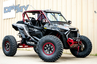 Polaris RZR Turbo S - Red Cage with Black Roof and Windshield