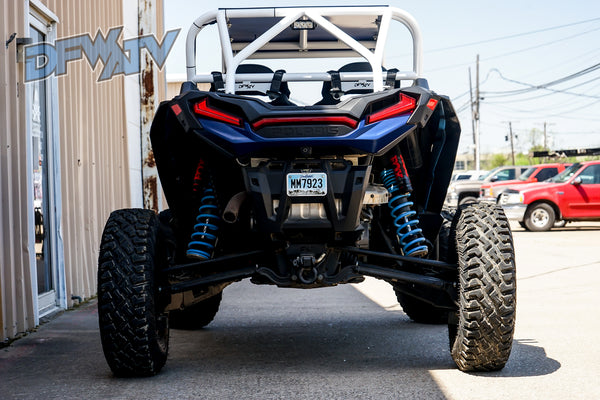 Polaris RZR Turbo S - White Cage with Blue Roof