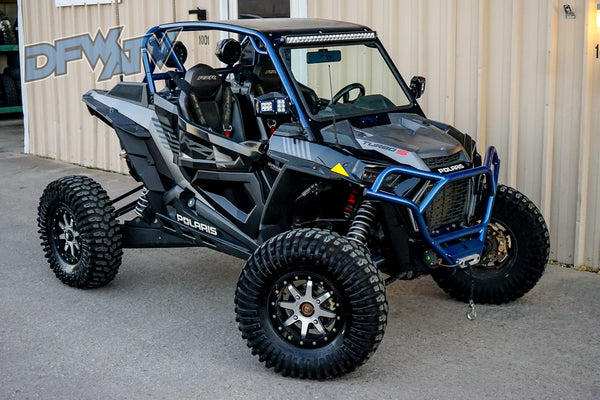 Polaris RZR Turbo S - Blue Cage and Black Roof and Windshield