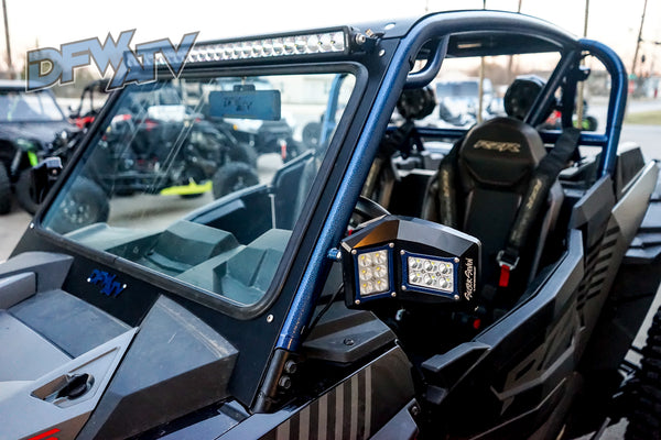 Polaris RZR Turbo S - Blue Cage and Black Roof and Windshield