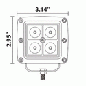 BLACKOUT SERIES SPOT LIGHT CUBE - 3 INCHES 4 LED - 2 LIGHTS