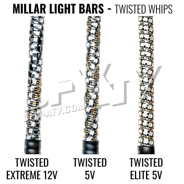 TWISTED ELITE WHIPS (3FT) - PAIR