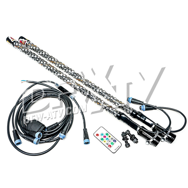 WOODYS CYCLONE LEVEL 3 12V WHIPS - PAIR