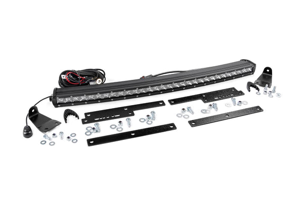 Rough Country LED LIGHT KIT | BEHIND GRILLE MOUNT | 30" CHROME SINGLE ROW | CHEVY/GMC 1500 (14-18)