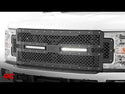 Rough Country MESH GRILLE | 12" DUAL ROW LED | BLACK | FORD SUPER DUTY (17-19)