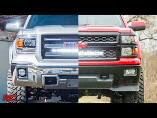 Rough Country LED LIGHT KIT | BEHIND GRILLE MOUNT | 30" CHROME SINGLE ROW | CHEVY/GMC 1500 (14-18)