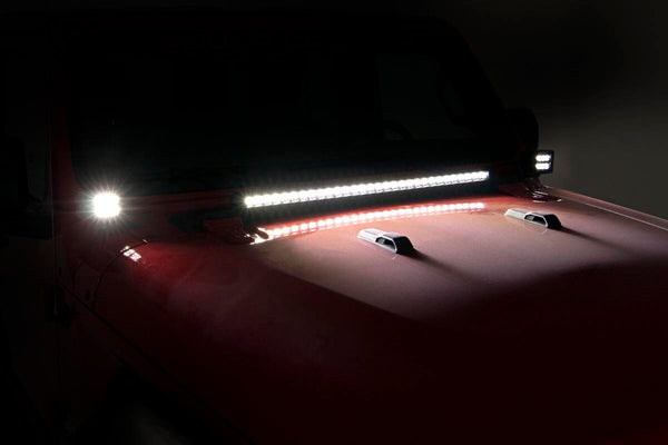Rough Country JEEP 2-INCH LED LOWER WINDSHIELD KIT (18-23 WRANGLER JL / 20-23 GLADIATOR)