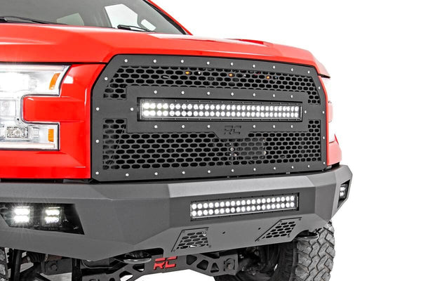 Rough Country LED LIGHT KIT | MESH GRILL MOUNT | AMBER MARKER | FORD F-150 (15-17)
