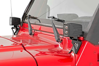 Rough Country LIGHT MOUNTS | LOWER WINDSHIELD | JEEP WRANGLER TJ 4WD (1997-2006)