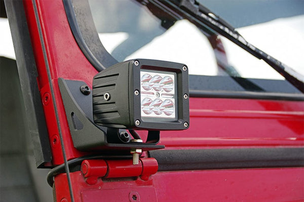 Rough Country LED LIGHT MOUNT | LOWER WINDSHIELD | POD PAIR | JEEP WRANGLER YJ (87-95)