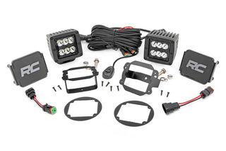 Rough Country LED LIGHT KIT | FOG MOUNT | 2" BLACK PAIR | JEEP WRANGLER JK (07-09)